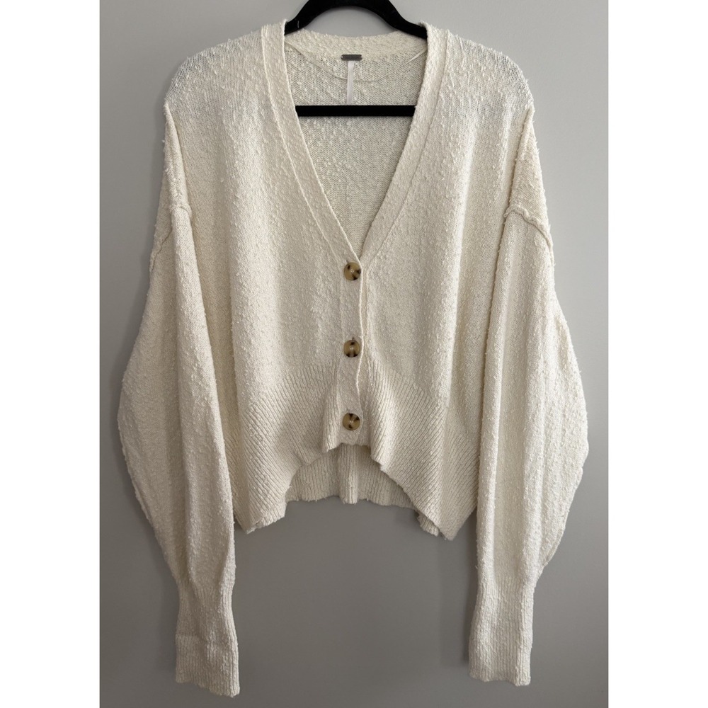 Free People Found My Friend Cardigan Ivory‎ Women's Size Small